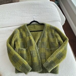 Cozy Green Plaid Women's Sweater
